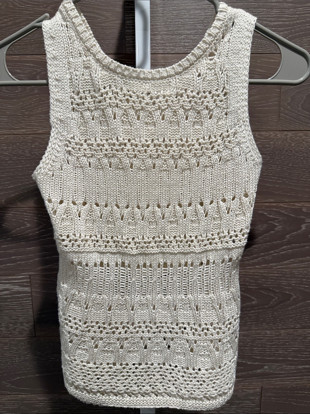 Cream Knit Sleeveless Top